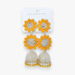 Floral Jhumka Earrings