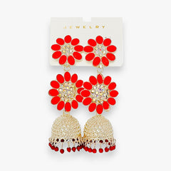 Floral Jhumka Earrings