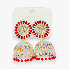 Crystal Jhumka Earrings