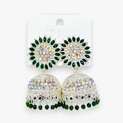 Crystal Jhumka Earrings