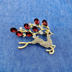 Elegant Crystal Deer Brooch