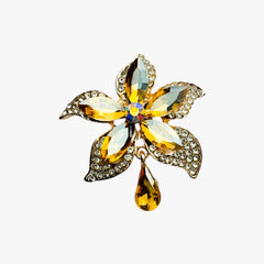 Crystal Flower Brooch