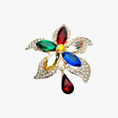 Crystal Flower Brooch