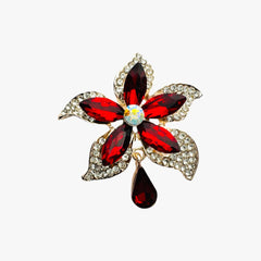 Crystal Flower Brooch