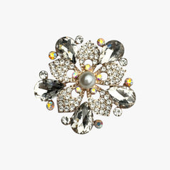 Crystal Flower Brooch