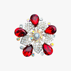 Crystal Flower Brooch