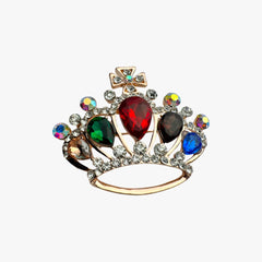 Crystal Crown Brooch