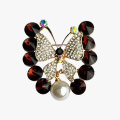 Crystal Butterfly Brooch