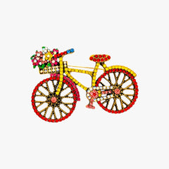 Multicolored Bicycle Brooch