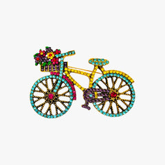 Multicolored Bicycle Brooch