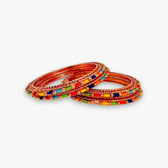 2 Pieces Indian Multicolor Crystal Bangle Bracelet