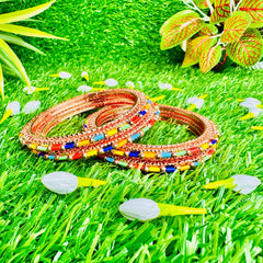 2 Pieces Indian Multicolor Crystal Bangle Bracelet