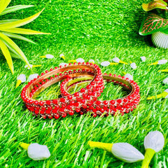 2 Pieces Indian crystal stone bangles