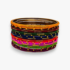 16-Piece Indian Multicolor Bangle Set