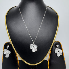 Floral Pearl Necklace and Earring Set