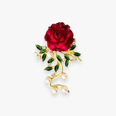 Stylish Crystal Rose Brooch