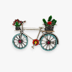 Rhinestone Bicycle Brooch