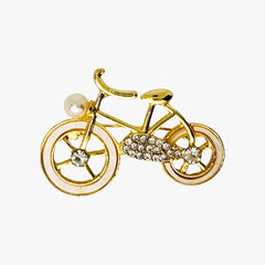 Crystal Bicycle Brooch