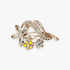 Crystal Flower Brooch