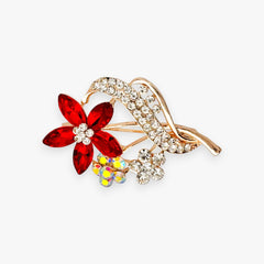 Crystal Flower Brooch