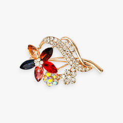 Crystal Flower Brooch